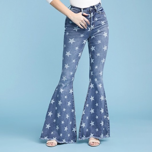 Judy Blue Denim - YOU'RE A STAR | Star flare denim jeans